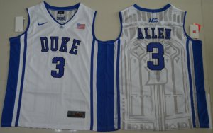 Maillot De Basket NCAA Duke Bleu Devils Garyson Allen 3 Col V College Basketball Elite Blanc